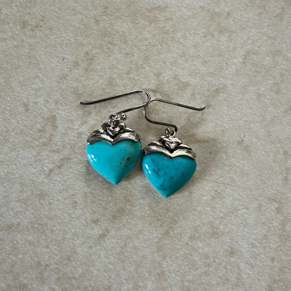 Sterling silver and genuine turquoise earrings
